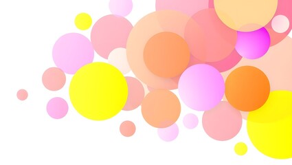 A vibrant array of pastel circles in a playful arrangement on a clean white background surface