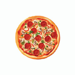 pizza on a white background