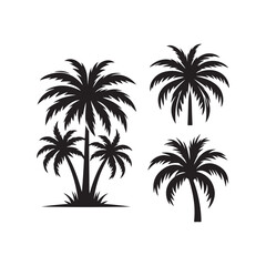 Fototapeta premium palm tree vector silhouette clip art illustration
