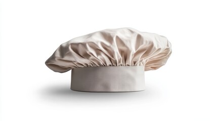 A chef is hat isolated on a pure white background, realistic lighting and shadow, ideal for cut-out and compositing