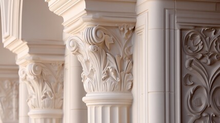 Obraz premium Intricate architectural columns with detailed carvings showcasing elegance and craftsmanship