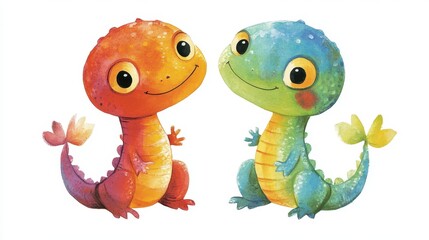 Obraz premium A charming illustration featuring a cute, vibrant duck swimming gracefully.