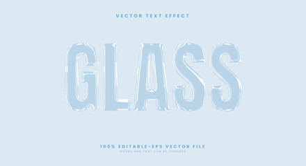 Glass 3D editable text effect Template Suitable for shiny text style