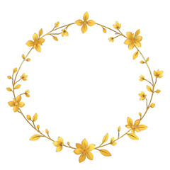 Obraz premium Golden Floral Frame