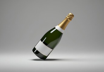 Elegant champagne bottle featuring a sleek design and blank white label