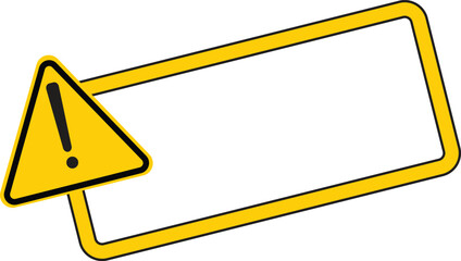 Caution with frame sign. a yellow warning sign with an exclamation mark on it. design in modern style