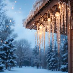 icicles on the roof of a house