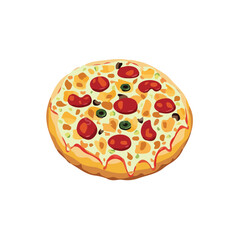 pizza on a white background