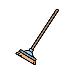 Floor Mop with Long Stick Icon Design
