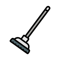 Floor Mop with Long Stick Icon Design