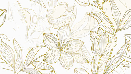 vector art deco floral pattern  gold on white flow (1).eps