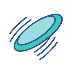 Flying Frisbee Sports Disc Icon Design