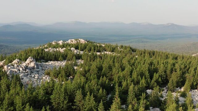 Southern Urals, Zyuratkul National Park: Zyuratkul Ridge. Aerial view.