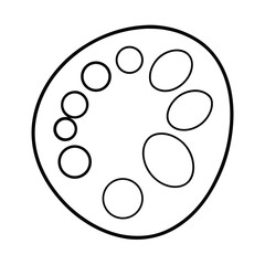 Simple monochrome art palette vector illustration for coloring books and creative design projects