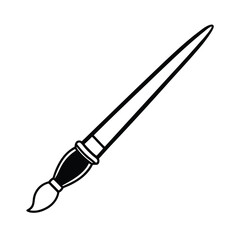 Simple black and white paintbrush illustration ideal for artistic design and creative projects