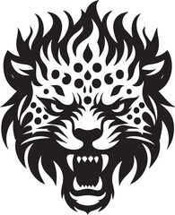 Roaring Cheetah Vector – Tribal Wild Cat Head Tattoo & Logo Design