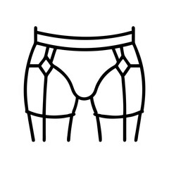 garter belt clothing dresses line drawn outline vector art - illustration of garter belt fashion clothes isolated transparent background