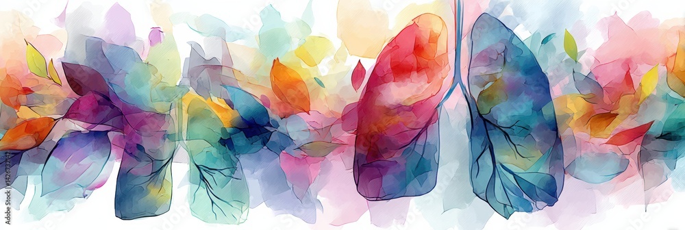 Aufkleber breathing life into art through abstract pastel lungs surrounded by a calming fog