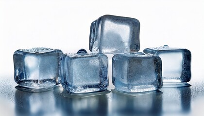 ice cubes on white background
