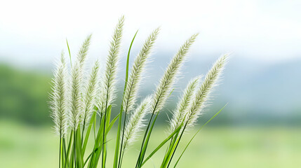 Delicate Fluffy Grass In A Field