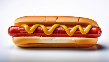 hot dog with mustard