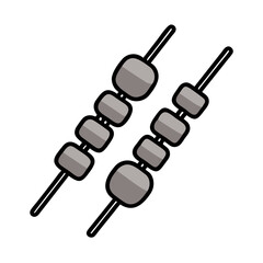 Grilled Skewer with Two Chunks Icon Design
