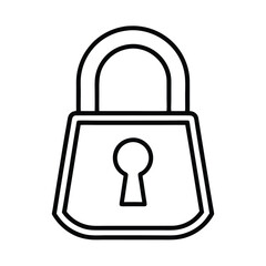 Simple padlock outline symbol for security privacy and protection representation minimalist design