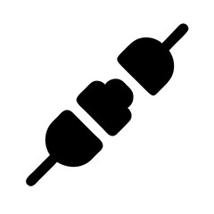 Grilled Skewer with Two Chunks Icon Design