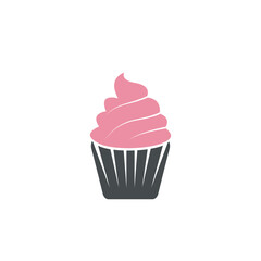 delicious cupcake icon vector illustration template design