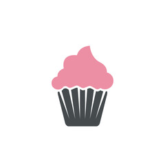 delicious cupcake icon vector illustration template design