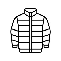 puffer jacket clothing dresses line drawn outline vector art - illustration of puffer jacket fashion clothes isolated transparent background