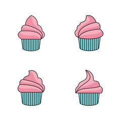 delicious cupcake icon vector illustration template design
