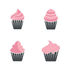 delicious cupcake icon vector illustration template design