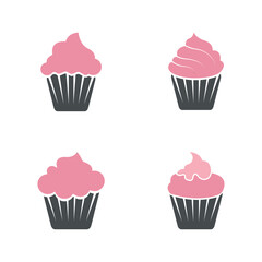 delicious cupcake icon vector illustration template design