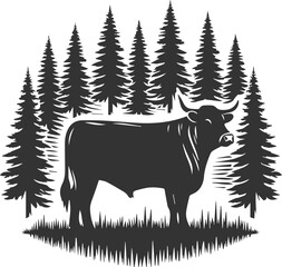 Angus cattle silhouette