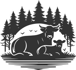 Angus cattle silhouette