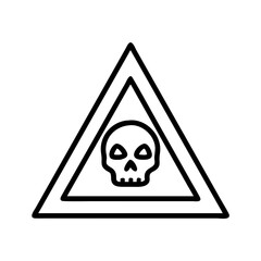 Hazard Triangle with Skull Face Icon Design