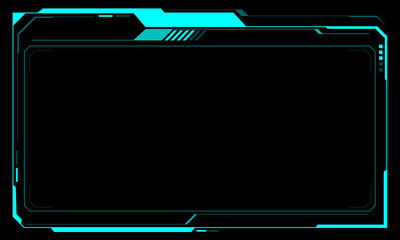 HUD frames blue user interface elements design modern technology futuristic control panel screen digital hologram window gaming menu touching cyber monitor set blue background vector