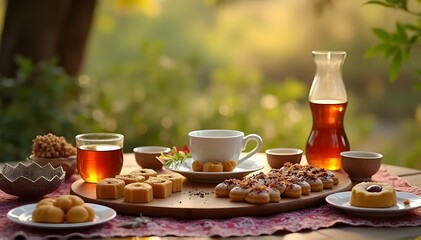 still life with bread and tea