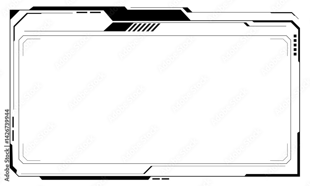 Poster hud frames black user interface elements design modern technology futuristic control panel screen di
