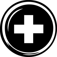 Vector illustration of black and white medical equipment icons. Includes tools like stethoscopes, syringes, and scissors alongside heart rate symbols. Great for health-care designs and medical-themed 
