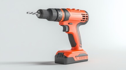 A cordless power tool set with drill, screwdriver isolated on a pure white background, realistic lighting and shadow, ideal for cut-out and compositing