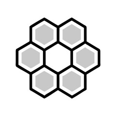 Honeycomb with Hexagon Pattern Cells Icon Design