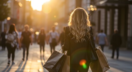 young woman walking in the city