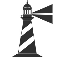 Lighthouse beam silhouette vector illustration