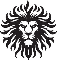 Fierce Lion Head Vector – Bold Tribal Tattoo & Logo Design