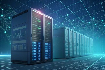 network digital technology background, ai data 01 computer code binary, connection of internet of things - generated by ai