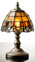 Elegant Tiffany-style lamp with colorful stained glass. Creates a warm, inviting ambiance for any room. A timeless, classic design.