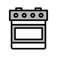 Kitchen Oven with Control Knobs Icon Design