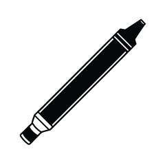 Crayon vector illustration single black and white simple design for education related themes
